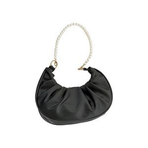 Elegant Clutch Purse Pearl Strap Shoulder Handbag Small Leather ^-^